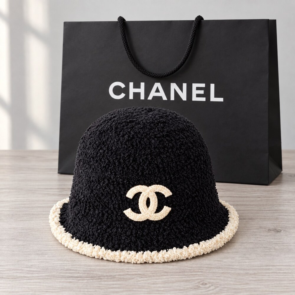 CHANEL Teddy Fleece CC Bucket Hat